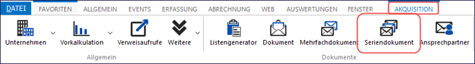 Seriendokument – Datenmenge auswählen