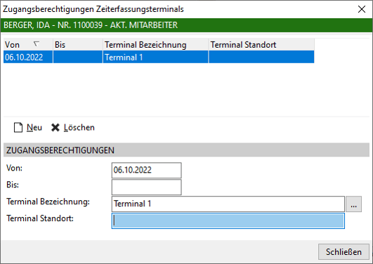 Terminalzuweisung