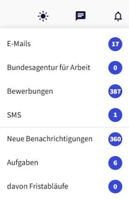 Glockensymbol in der oberen rechten Ecke von zvoove Recruit