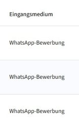 Bereich Bewerbungen in der Inbox